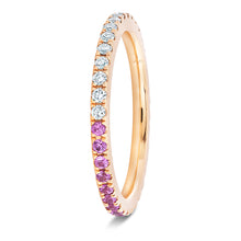 Load image into Gallery viewer, Half Pink Sapphire and Diamond Band - Two