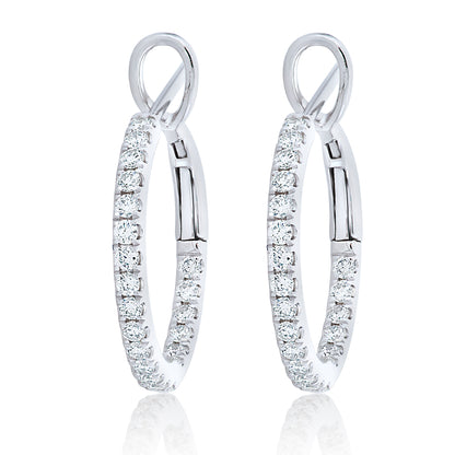 Medium Diamond Hoop Earrings