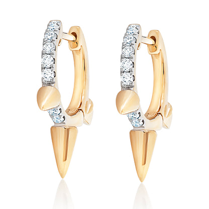 Diamond Spike Hoop Earrings