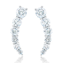 Load image into Gallery viewer, Diamond Ear Climber Earrings - White