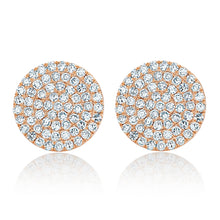 Load image into Gallery viewer, Large Pave Diamond Disc Earrings