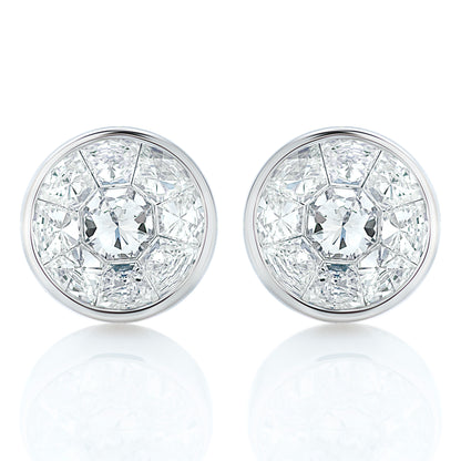 Bezel Set Illusion Diamond Studs