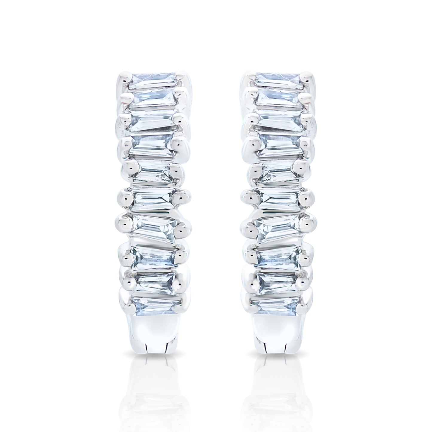 Petite Baguette Diamond Hoop Earrings