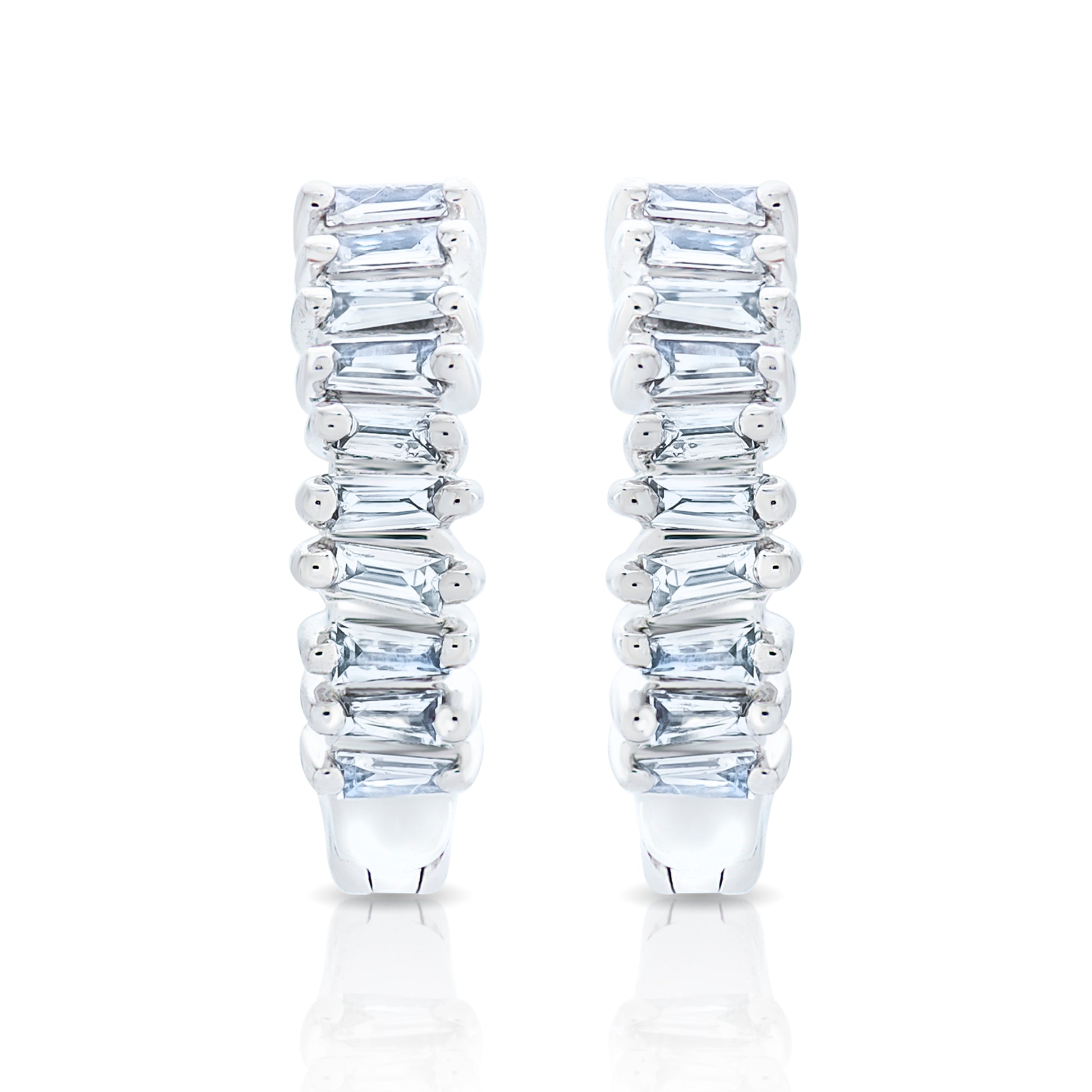 Petite Baguette Diamond Hoop Earrings