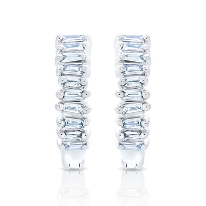 Petite Baguette Diamond Hoop Earrings