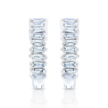Load image into Gallery viewer, Petite Baguette Diamond Hoop Earrings
