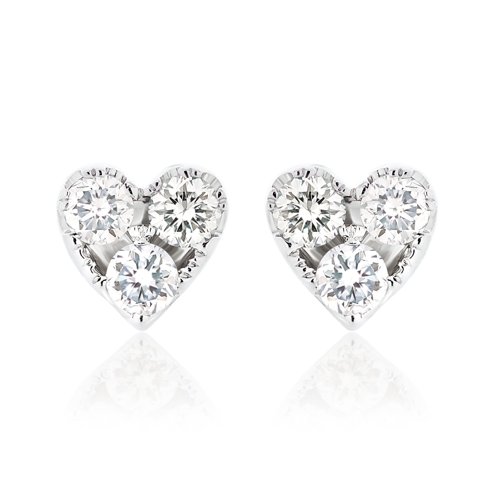 Chained to My Heart Earring, Petite (single)  Heart earrings, Earrings,  White diamond earrings