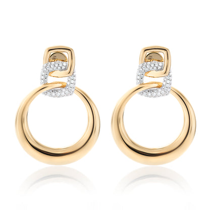 Diamond Circle Link Earrings