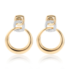 Load image into Gallery viewer, Diamond Circle Link Earrings