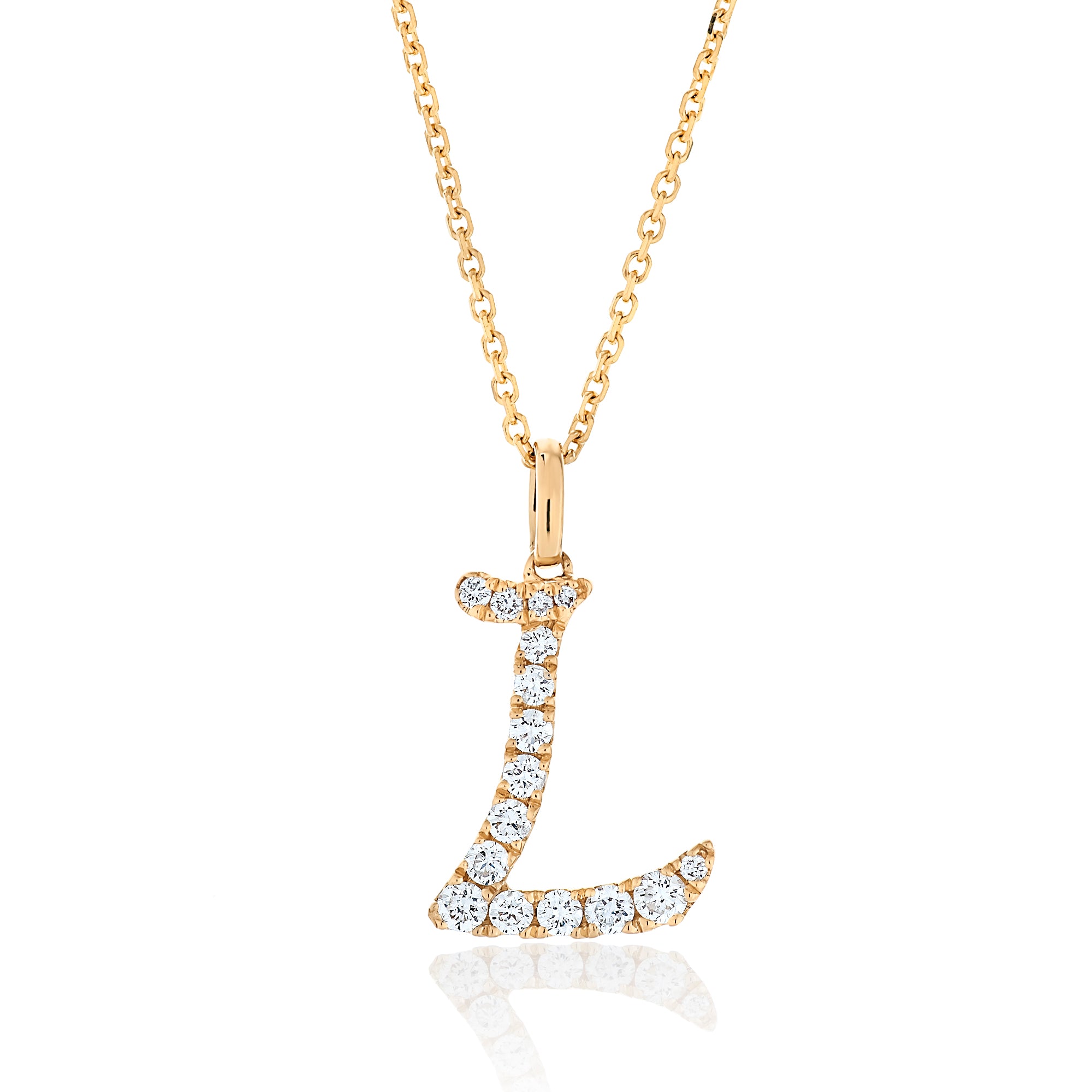 Diamond Chain Lettering Diamond Script Letter Pendant – Nicole Rose Fine Jewelry