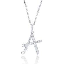 Load image into Gallery viewer, Diamond Script Letter Pendant - A Silver