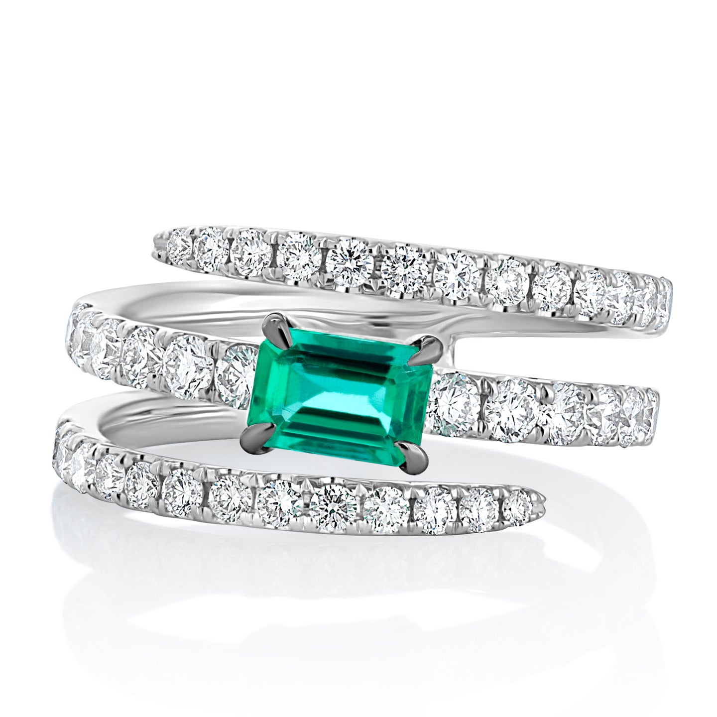 Bezel Set Emerald Cut Diamond Bracelet