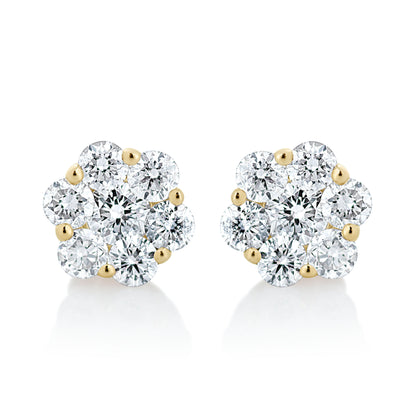 Itty Bitty Diamond Flower Stud Earrings