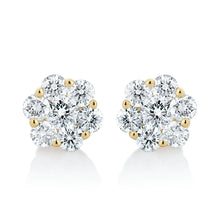 Load image into Gallery viewer, Itty Bitty Diamond Flower Stud Earrings