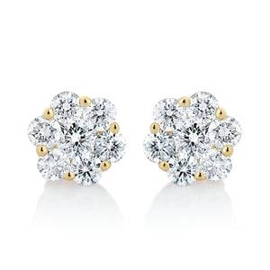 Itty Bitty Diamond Flower Stud Earrings