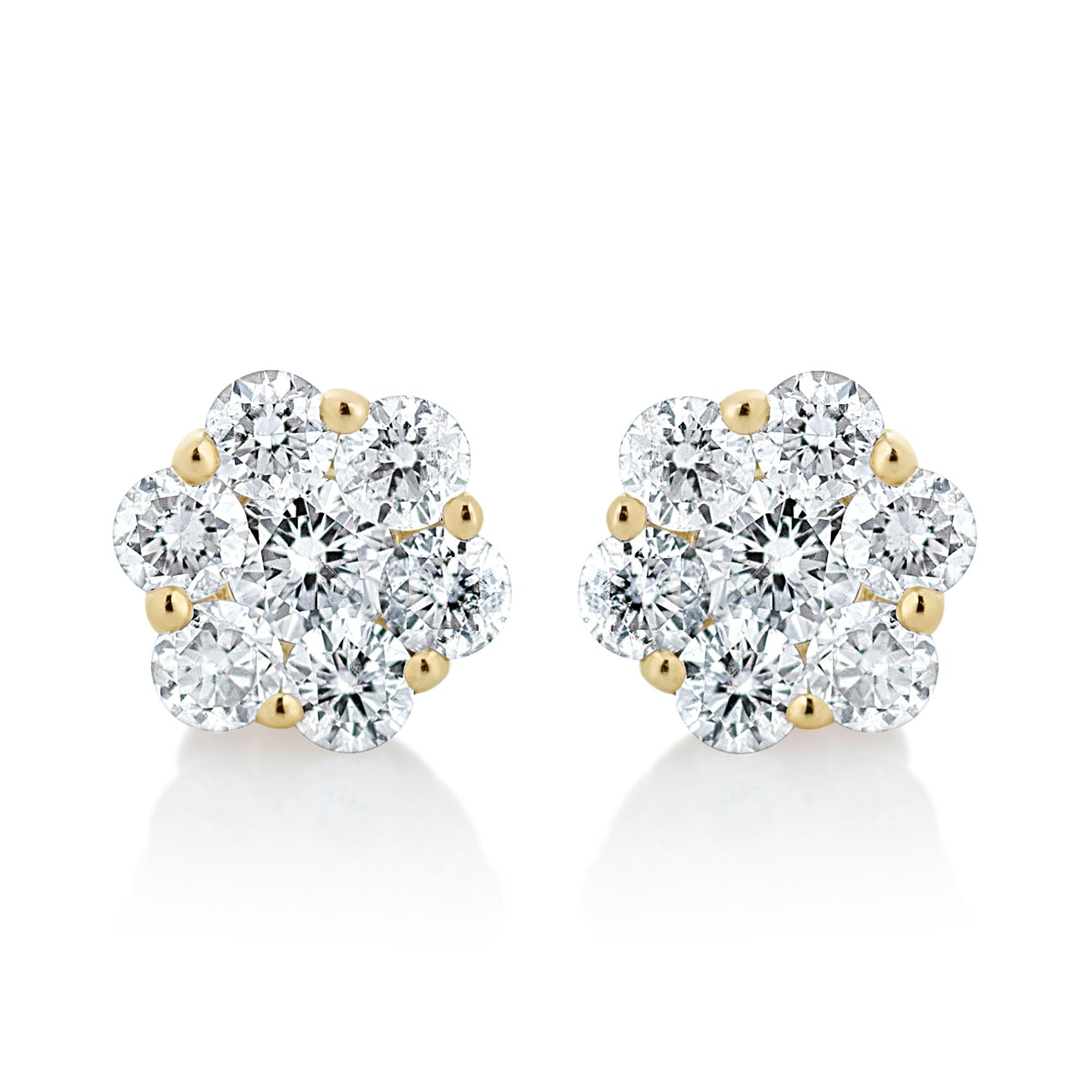 Itty Bitty Diamond Flower Stud Earrings