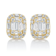 Load image into Gallery viewer, Illusion Diamond Halo Stud Earrings
