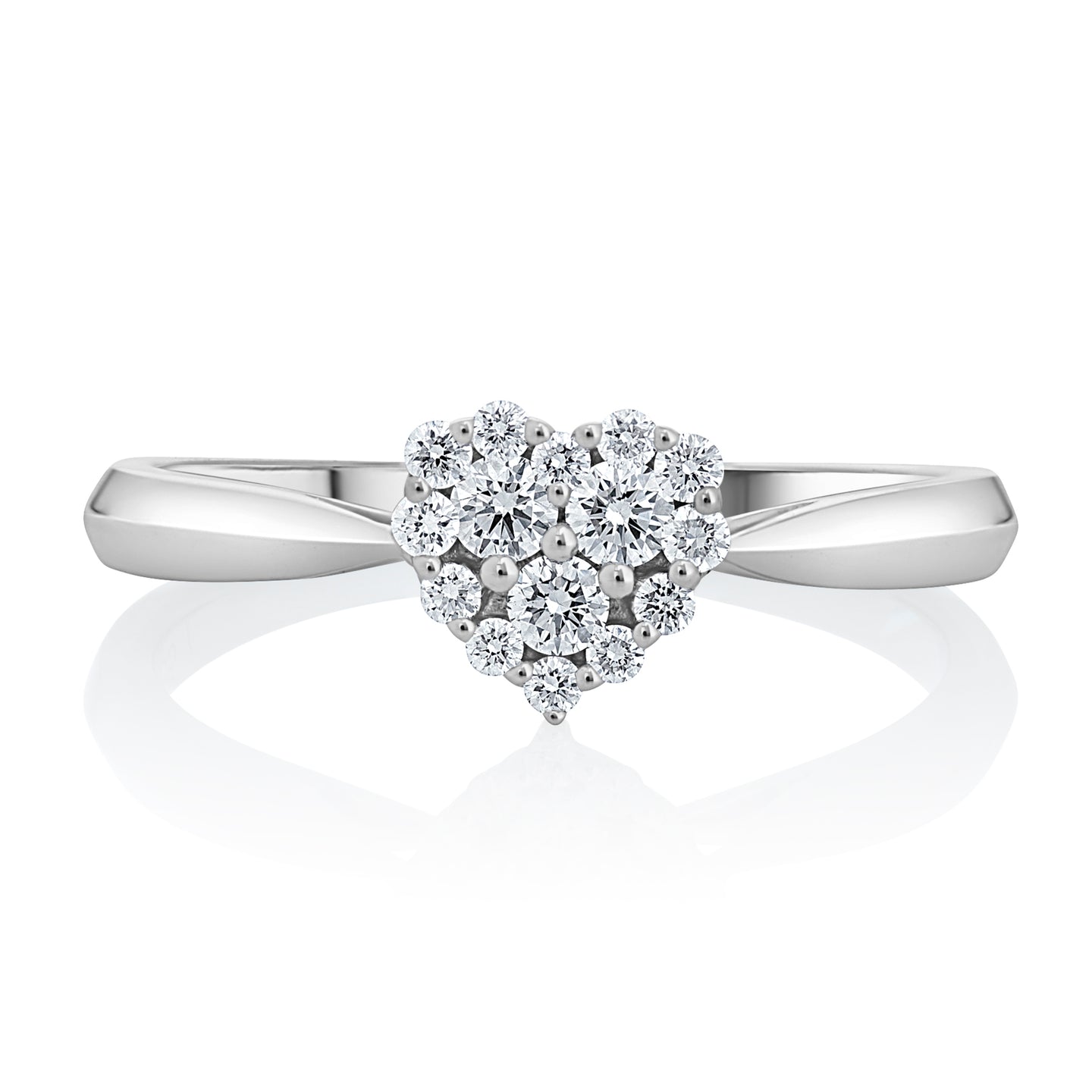 Small Cluster Of Love Diamond Heart Ring