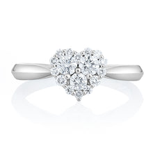 Load image into Gallery viewer, Cluster of Love Diamond Heart Ring