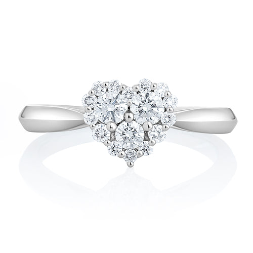 Cluster of Love Diamond Heart Ring