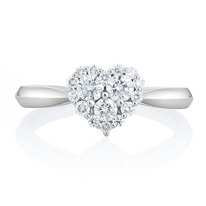 Cluster of Love Diamond Heart Ring
