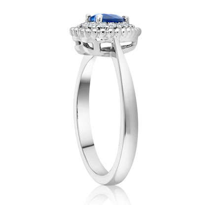Sapphire Heart and Diamond Ring 2