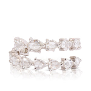 Rose Cut Diamond Pear Coil Ring