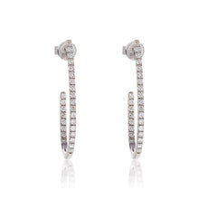 Load image into Gallery viewer, Diamond Curved Hoop Earrings - Two