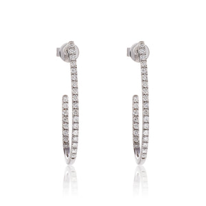 Diamond Curved Hoop Earrings - Two
