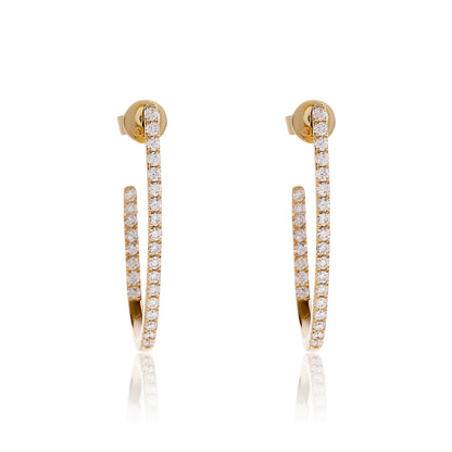 Diamond Curved Hoop Earrings