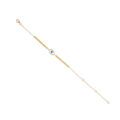 Diamond and Enamel Evil Eye Beaded Bracelet
