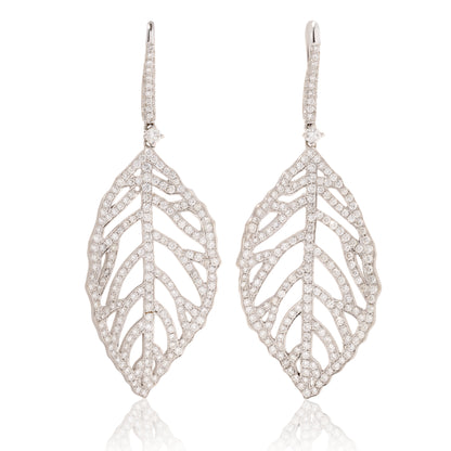 Diamond Leaf Earrings