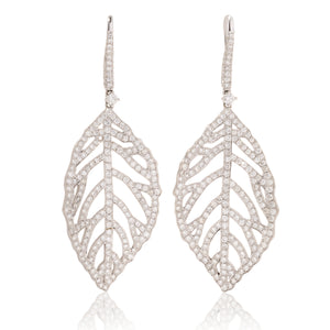 Leaf shaped diamond earrings Clearance