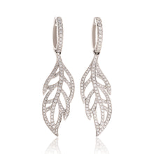 Load image into Gallery viewer, Diamond Leaf Earrings in Size Small