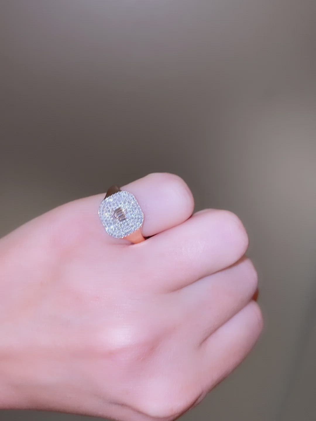 Diamond Square Shape Signet Ring - Video