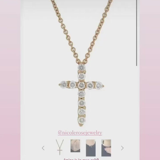 Small Diamond Cross Pendant - Video