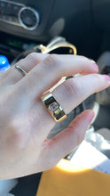 Load image into Gallery viewer, Yellow Gold Gypsy Band with Emerald Cut Diamond