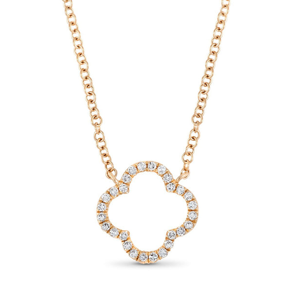 14K White and Rose Gold Diamond Clover Pendant Necklace, Koerbers Fine  Jewelry Inc