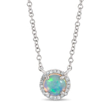 Load image into Gallery viewer, Opal and Diamond Halo Necklace