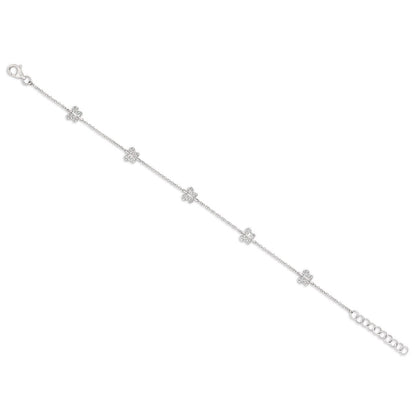 5 Diamond Butterfly Bracelet - White