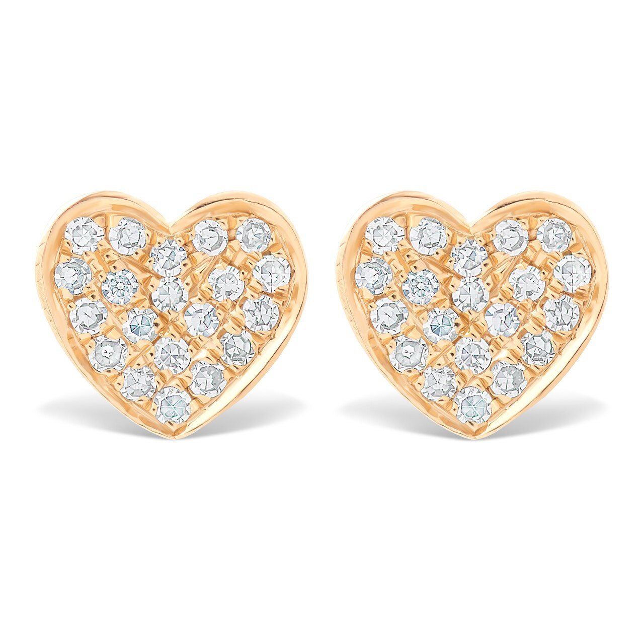 Mini Pave Diamond Heart Earrings