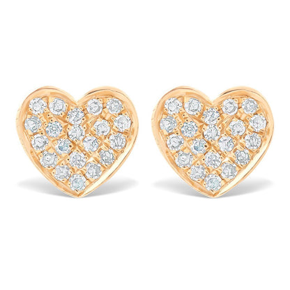 Mini Pave Diamond Heart Earrings