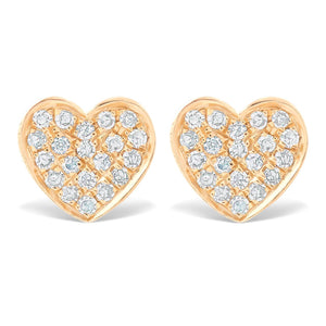 Mini Pave Diamond Heart Earrings