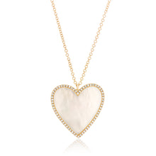 Load image into Gallery viewer, Large Mother of Pearl Diamond Heart Pendant