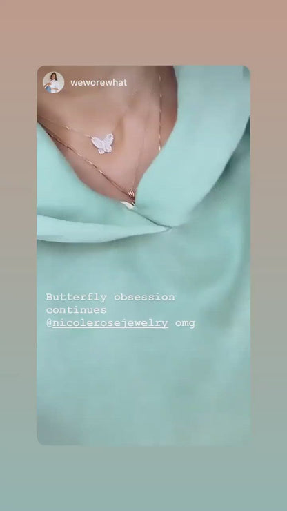 Large Diamond Butterfly Pendant