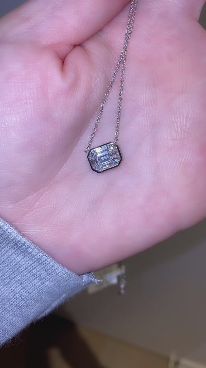 Bezel Set Diamond Illusion Pendant - Video