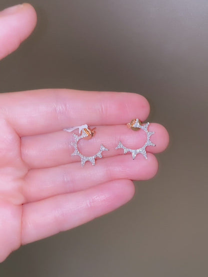 Sun Ray Diamond Earrings - Video