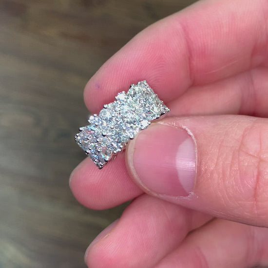 Fancy Cut Wide Diamond Band - Video