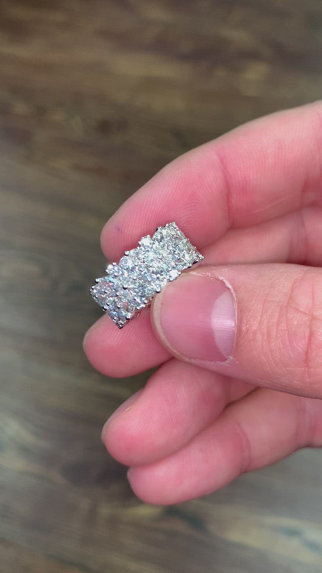 Fancy Cut Wide Diamond Band - Video