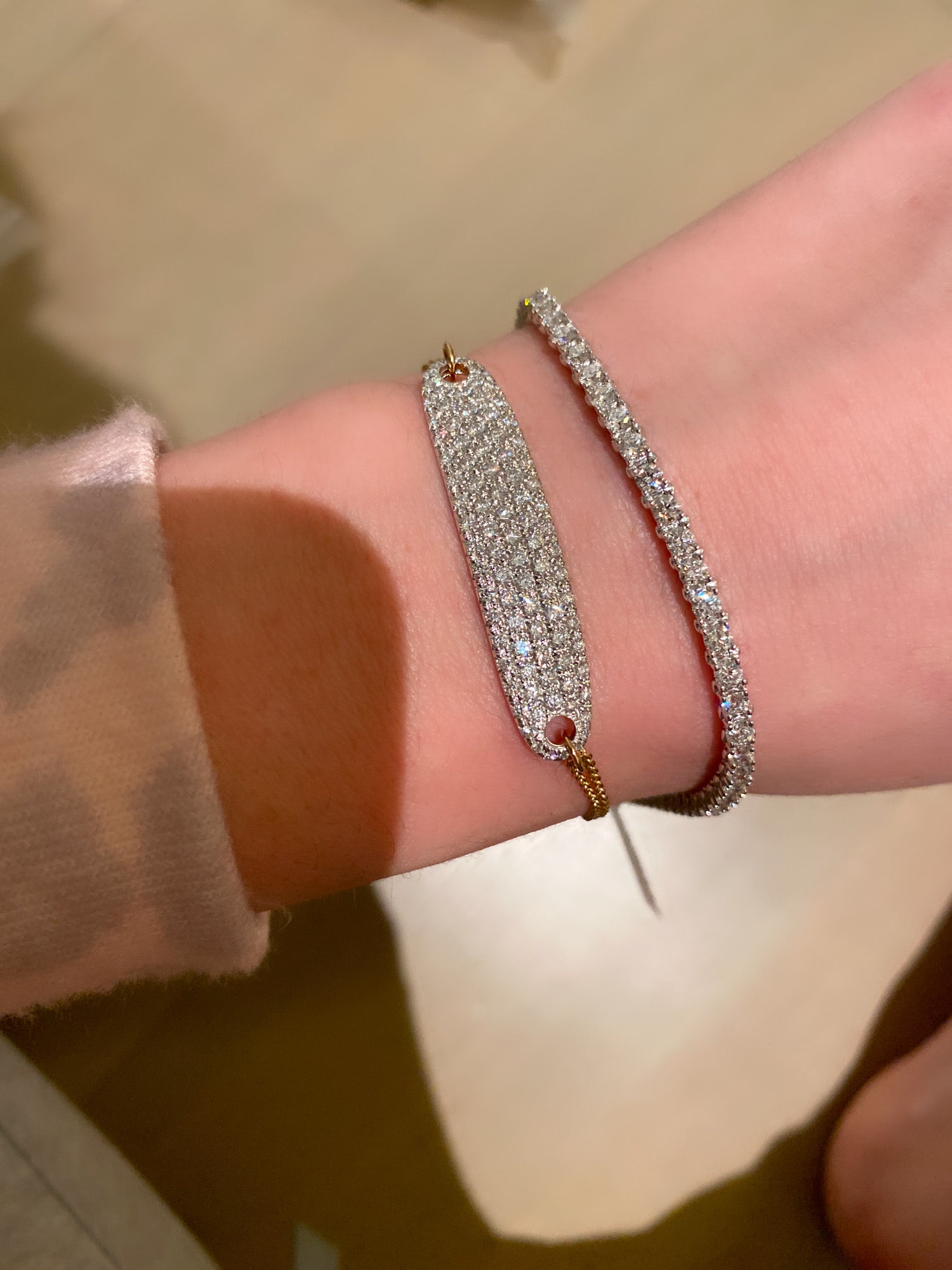 Multi Square Pave Diamond Bracelet - ValueMax Jewellery